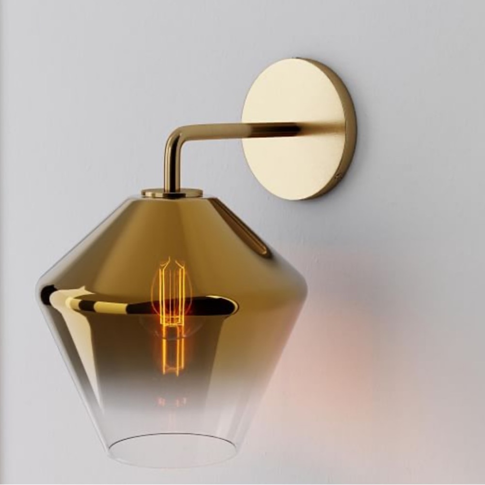 2 Ombré Geo brass sconce